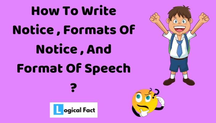Format Of Notice , Format Of Speech